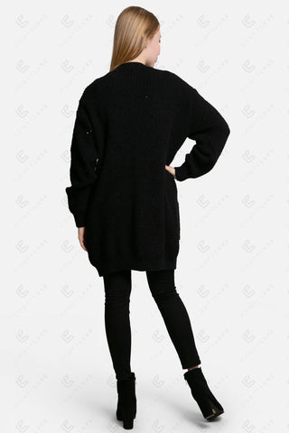 COMFYLUXE Warm Luxury V-Neck Cardigan W/ Pockets Button Closure