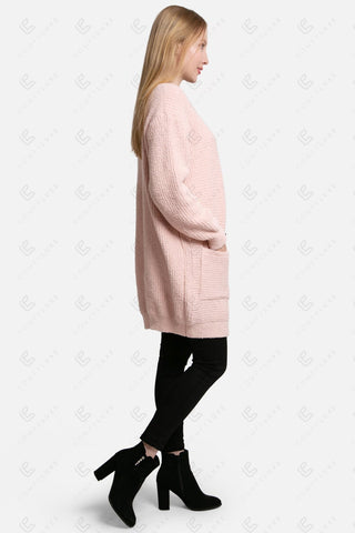 COMFYLUXE Cozy Elegance V-Neck Cardigan W/ Pockets Button Closure