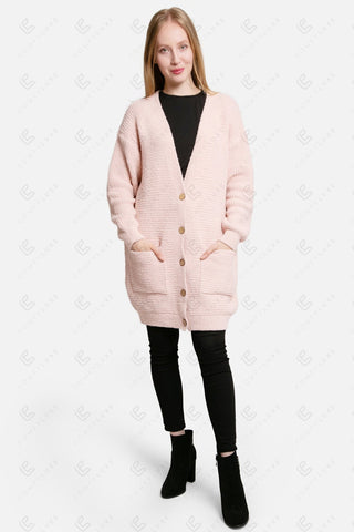 COMFYLUXE Elevated Comfort V-Neck Cardigan W/ Pockets Button Closure