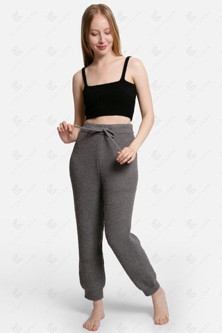 COMFYLUXE Plush Luxury Ribbed Pants W/ Pockets Drawstring