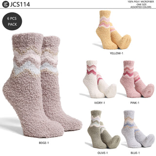 COMFYLUXE Relaxing Luxe Mini-Crew Socks - 6Pc Set