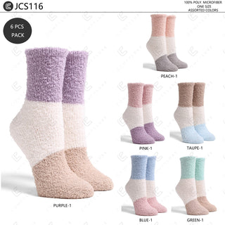 COMFYLUXE Plush Luxury Mini-Crew Socks - 6Pc Set