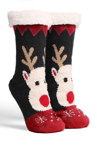 COMFYLUXE Cozy Elegance Non-Slip Sherpa Socks - 6Pc Set