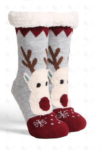 COMFYLUXE Cozy Elegance Non-Slip Sherpa Socks - 6Pc Set