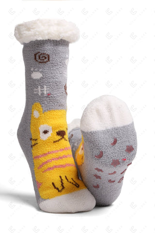 COMFYLUXE Cozy Elegance Non-Slip Sherpa Socks - 6Pc Set