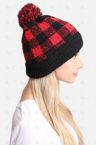 COMFYLUXE Refined Comfort Beanie W/ Pom-Pom Ribbed Trim