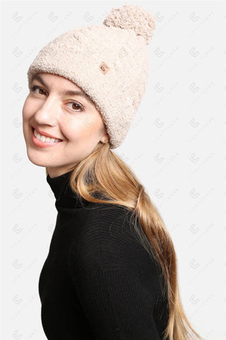 COMFYLUXE Premium Cozy Cable Knit Beanie W/ Pom-Pom Ribbed Trim