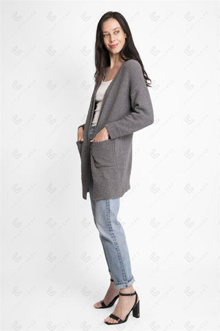 COMFYLUXE Warm Luxury Cardigan W/ Pockets Ribbed Edges