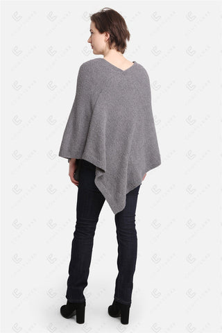 COMFYLUXE Soft Luxury Poncho W/ Ribbed Edges
