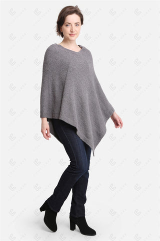 COMFYLUXE Soft Luxury Poncho W/ Ribbed Edges
