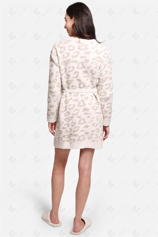 COMFYLUXE Cozy Elegance Robe W/ Front Pockets Belt
