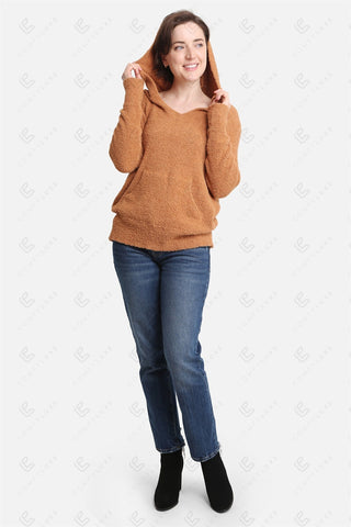 COMFYLUXE Elevated Comfort Hooded Sweater W/ Pocket