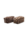 Leopard Pattern Faux Fur Travel Pouch