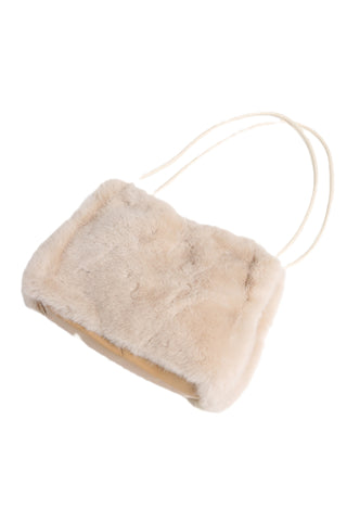 Solid Color Faux Fur Handbag W/ Magnetic Snap Closure