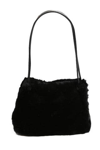 Solid Color Faux Fur Handbag W/ Magnetic Snap Closure