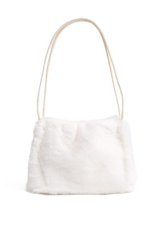 Solid Color Faux Fur Handbag W/ Magnetic Snap Closure