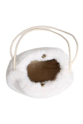 Solid Color Faux Fur Handbag W/ Magnetic Snap Closure