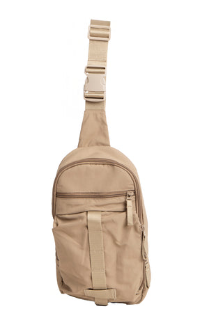 Solid Color Sling Bag W/ Zipper Closure