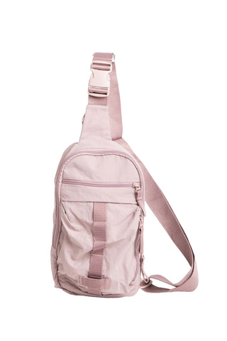 Solid Color Sling Bag W/ Zipper Closure