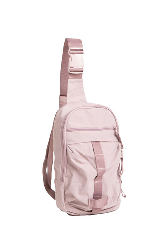 Solid Color Sling Bag W/ Zipper Closure