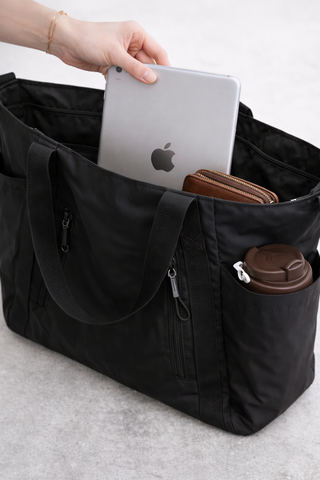Solid Color Tote Bag W/ Zipper Closure
