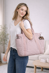 Solid Color Tote Bag W/ Zipper Closure