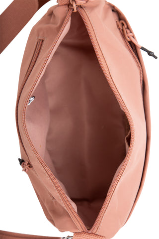 Solid Color Sling Bag W/ Zipper Closure