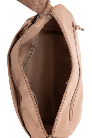 Solid Color Sling Bag W/ Zipper Closure