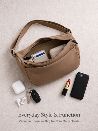 Solid Color Sling Bag W/ Zipper Closure