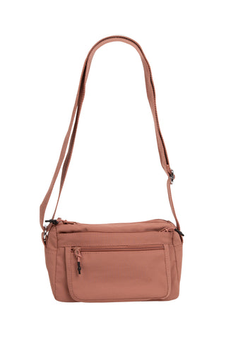 Solid Color Sling Bag W/ Zipper Closure