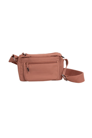 Solid Color Sling Bag W/ Zipper Closure