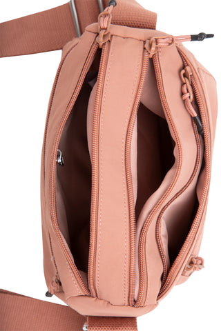 Solid Color Sling Bag W/ Zipper Closure