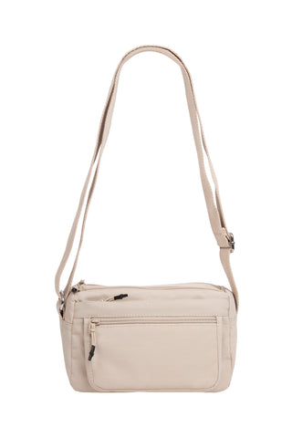 Solid Color Sling Bag W/ Zipper Closure
