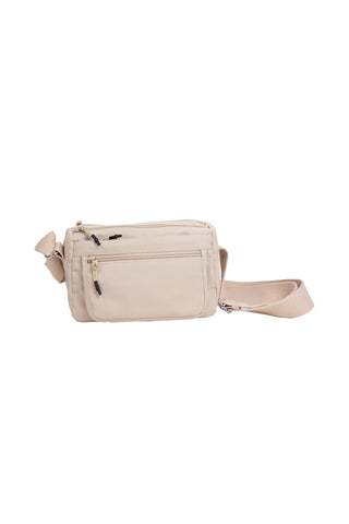 Solid Color Sling Bag W/ Zipper Closure