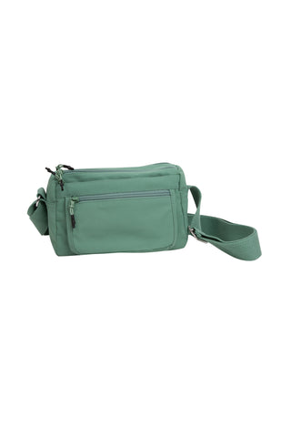 Solid Color Sling Bag W/ Zipper Closure