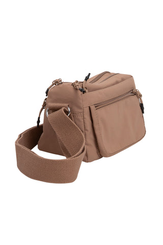 Solid Color Sling Bag W/ Zipper Closure