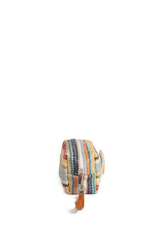 Multi-Colored Daisy Pattern Travel Pouch w/ Zipper Closure