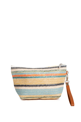 Multi-Colored Daisy Pattern Travel Pouch w/ Zipper Closure