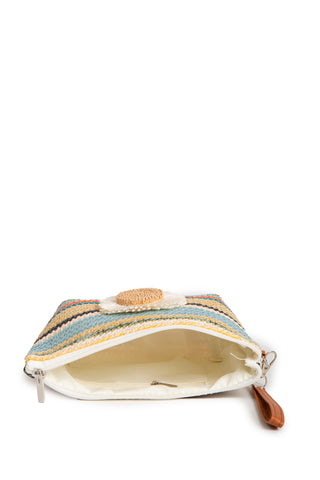 Multi-Colored Daisy Pattern Travel Pouch w/ Zipper Closure