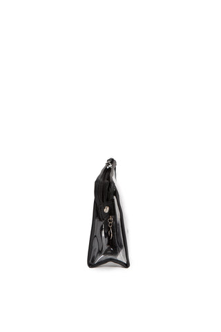 Transparent & Solid Color Travel Pouch Set w/ Zipper Closure