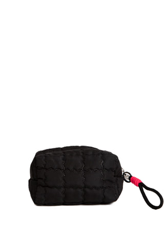 Solid Color Quiled Travel Pouch w/ Zipper Closure