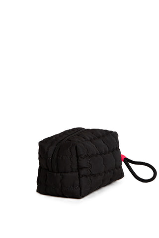 Solid Color Quiled Travel Pouch w/ Zipper Closure