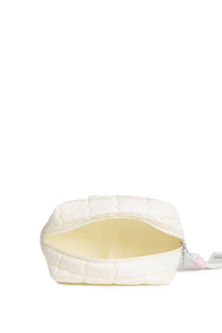 Solid Color Quiled Travel Pouch w/ Zipper Closure