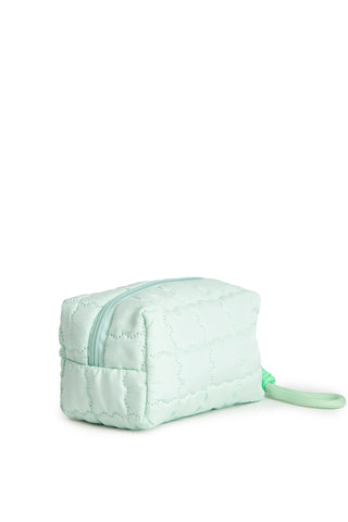 Solid Color Quiled Travel Pouch w/ Zipper Closure