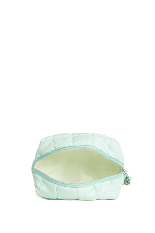 Solid Color Quiled Travel Pouch w/ Zipper Closure