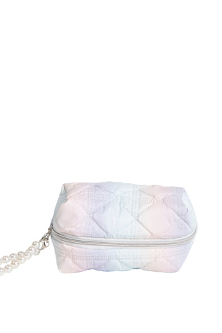 Multi-Colored Quiled Travel Pouch w/ Zipper Closure