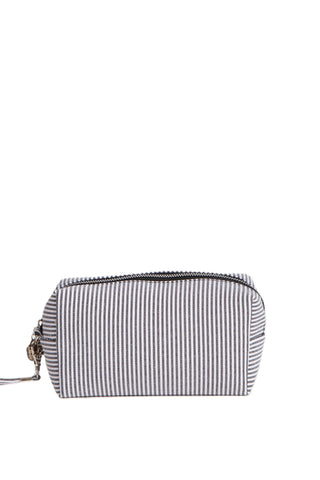 Striped Pattern Travel Pouch w/ Zipper Closure