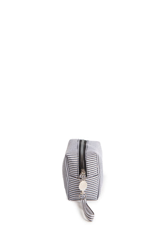 Striped Pattern Travel Pouch w/ Zipper Closure