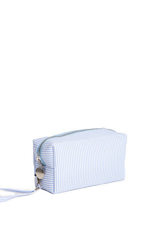 Striped Pattern Travel Pouch w/ Zipper Closure
