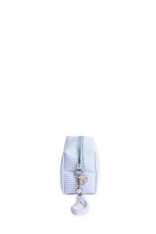 Striped Pattern Travel Pouch w/ Zipper Closure